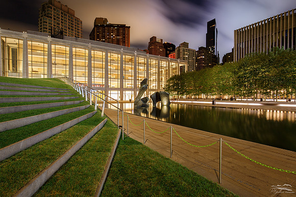 Evening at Hearst Plaza