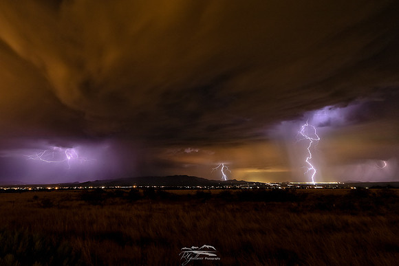 Lightning over Mule Mountains