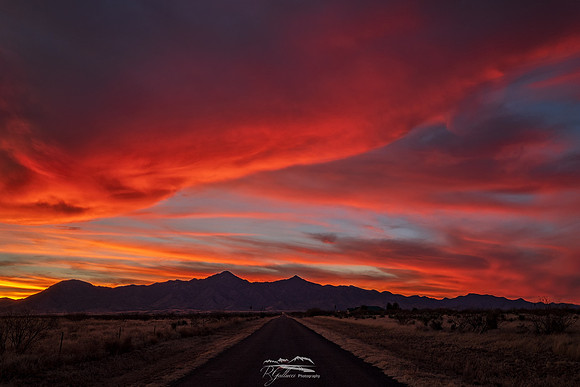 December Sunset over the Huachuca Mountains