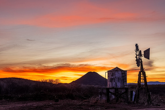 Clanton Ranch Windmill at Sunrise