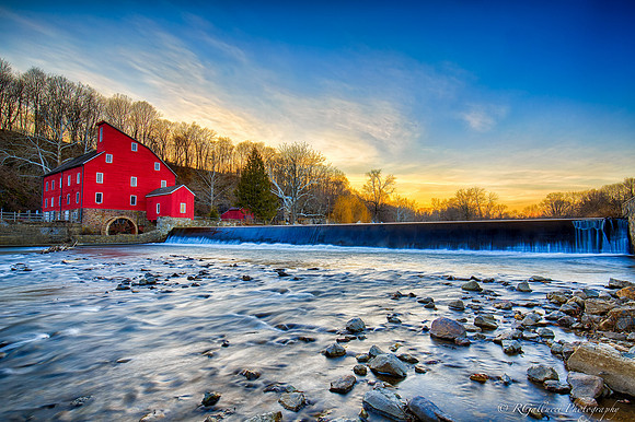 Sunset at the Red Mill Dam