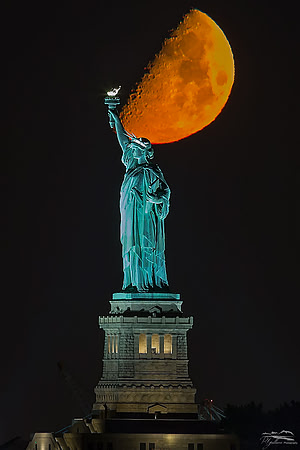Half Moon over Lady Liberty