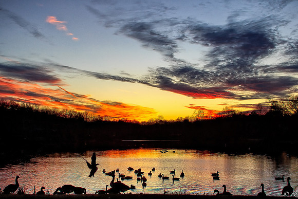 Winter Sunset over Watchung Lake